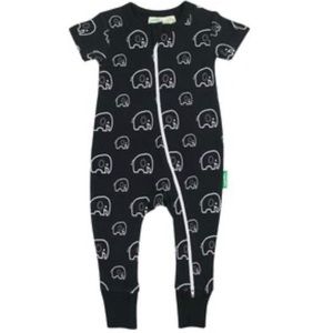 Organic Elephant Print 2-Way Zip Romper by Parade Great UC 6-12M